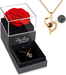 I Love You Necklace (+ WILDLOVE Preserved Real Rose)