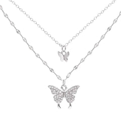 Double-Layer Butterfly Chain Necklace