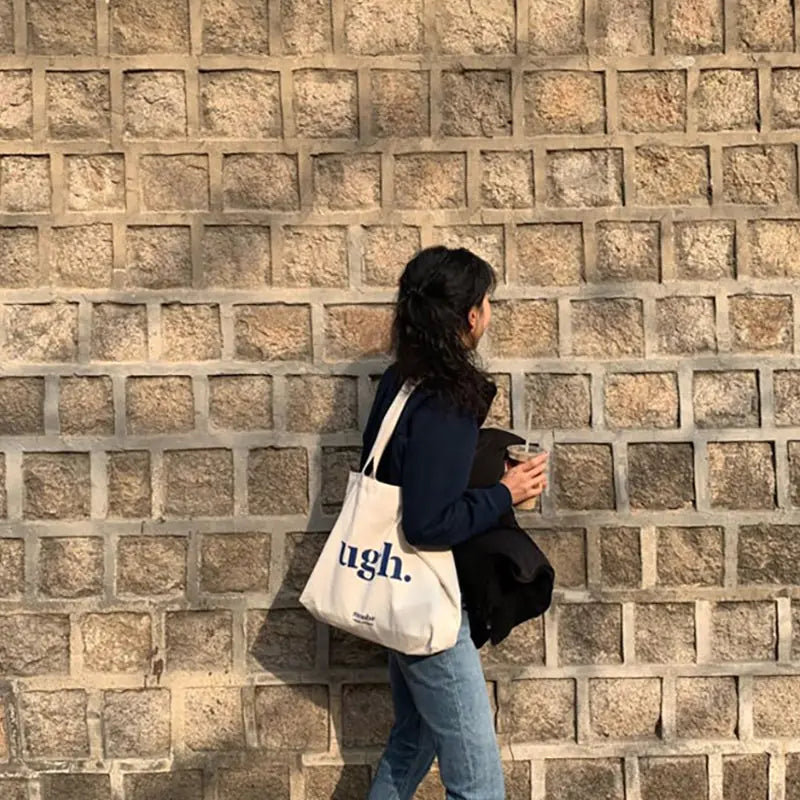 Canvas Letter Shoulder Bag