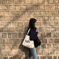 Canvas Letter Shoulder Bag