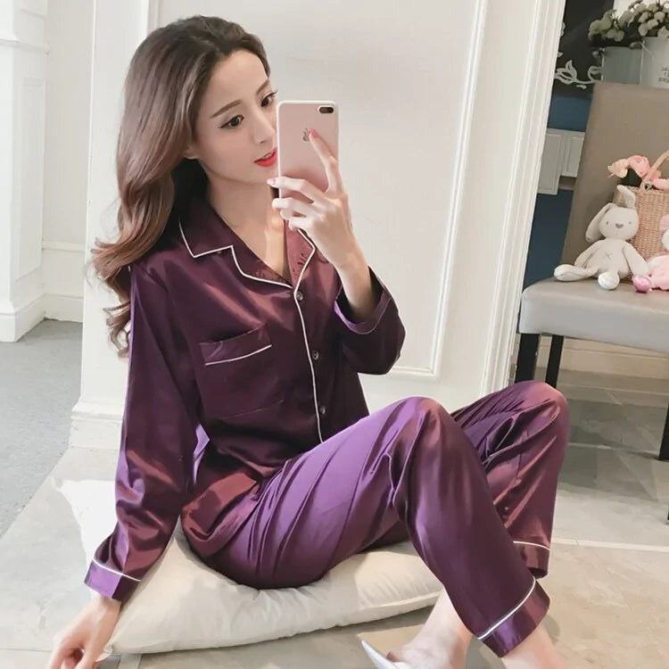 Women's Silk Satin Pajamas