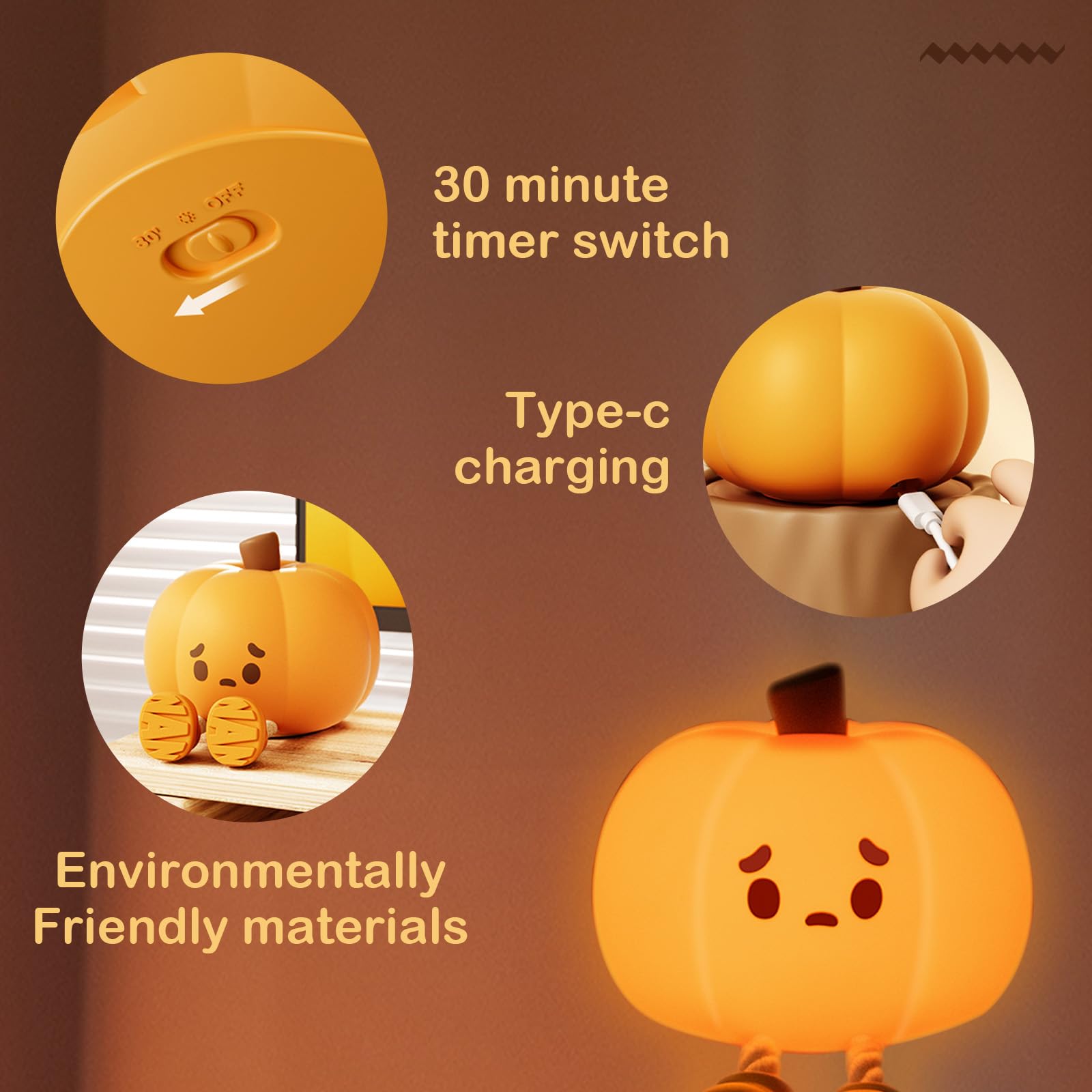 Cutesy Pumpkin Night Light