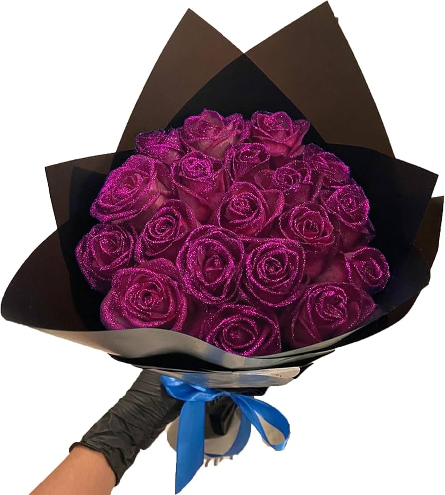 Glitter Artificial Rose Bouquet
