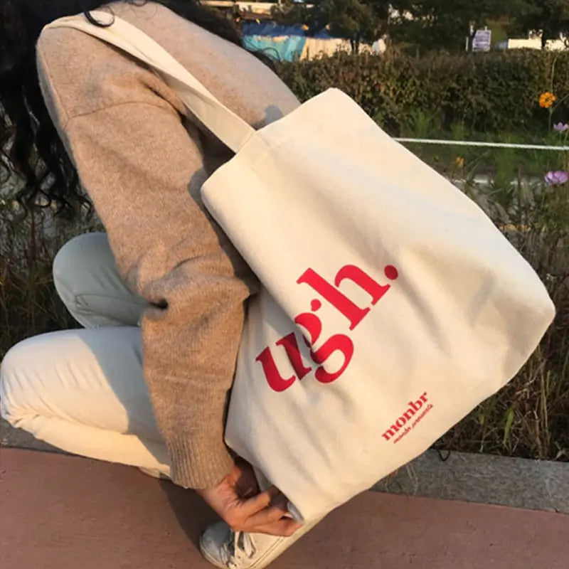 Canvas Letter Shoulder Bag