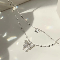 Double-Layer Butterfly Chain Necklace