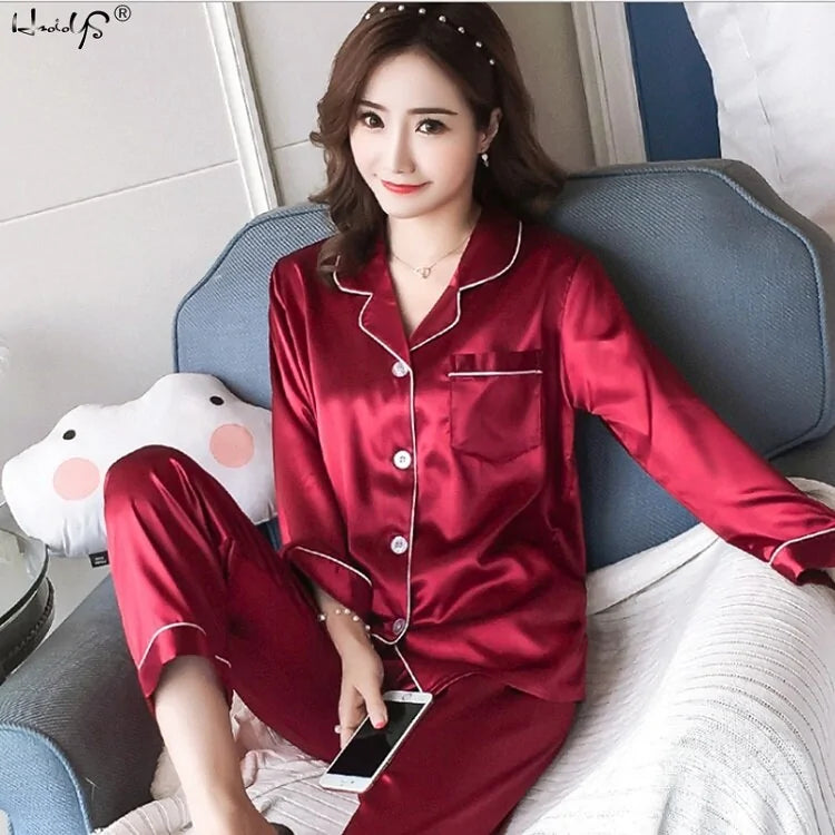 Women's Silk Satin Pajamas