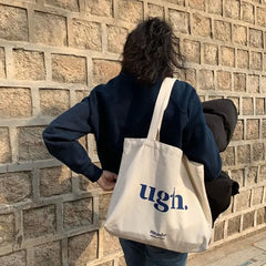 Canvas Letter Shoulder Bag