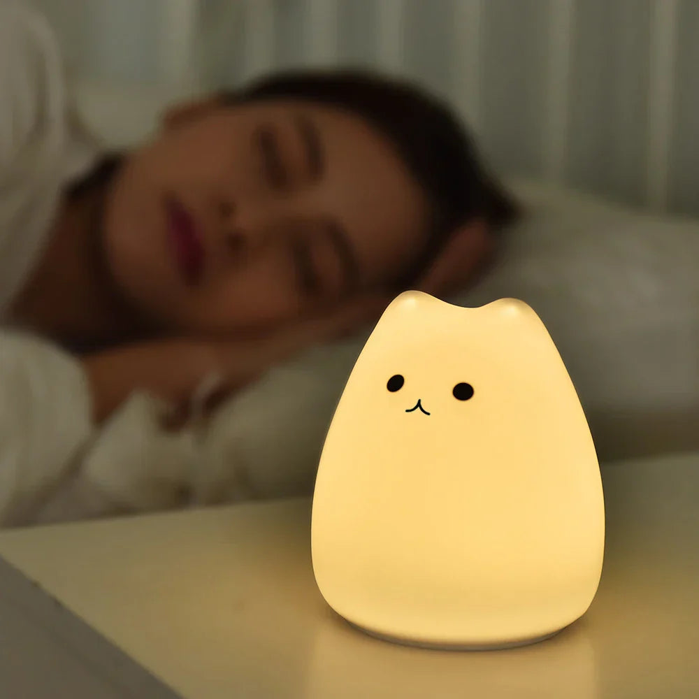 Colorful Cat LED Silicone Night Light