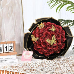 Glitter Artificial Rose Bouquet
