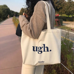 Canvas Letter Shoulder Bag