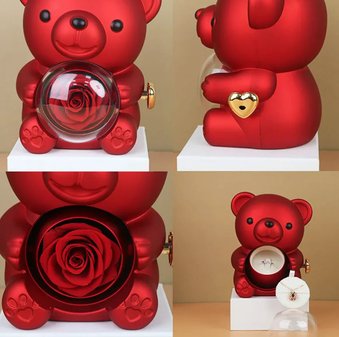 Rotating Bear Jewelry Organizer Gift Box