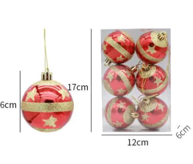 Vibrant Christmas Ornaments - Set of 6