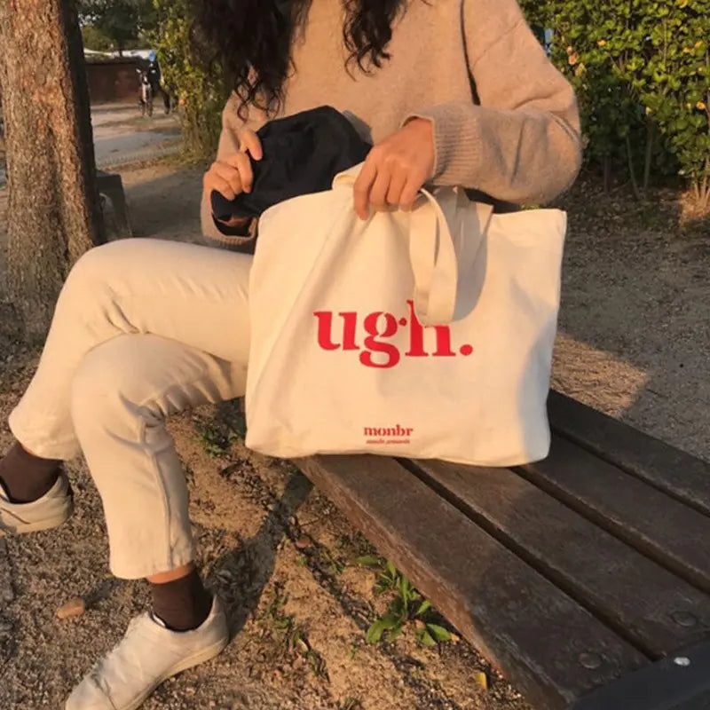 Canvas Letter Shoulder Bag