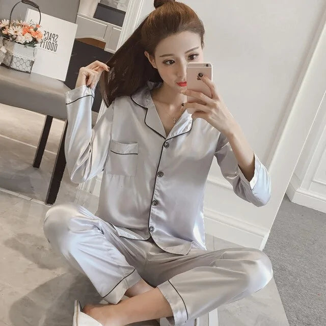 Women's Silk Satin Pajamas